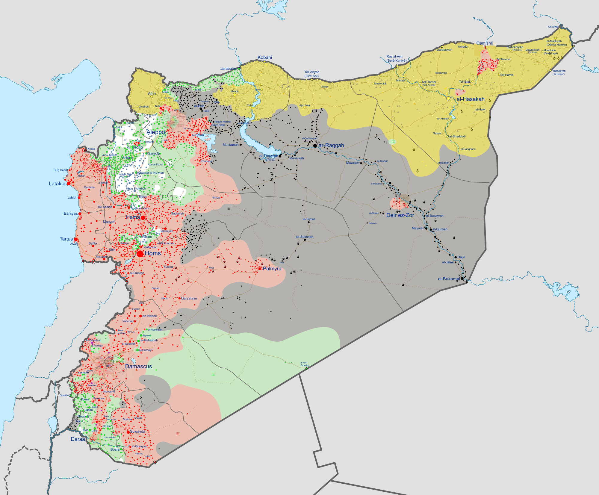 خريطة سوريا - ويكيبيديا