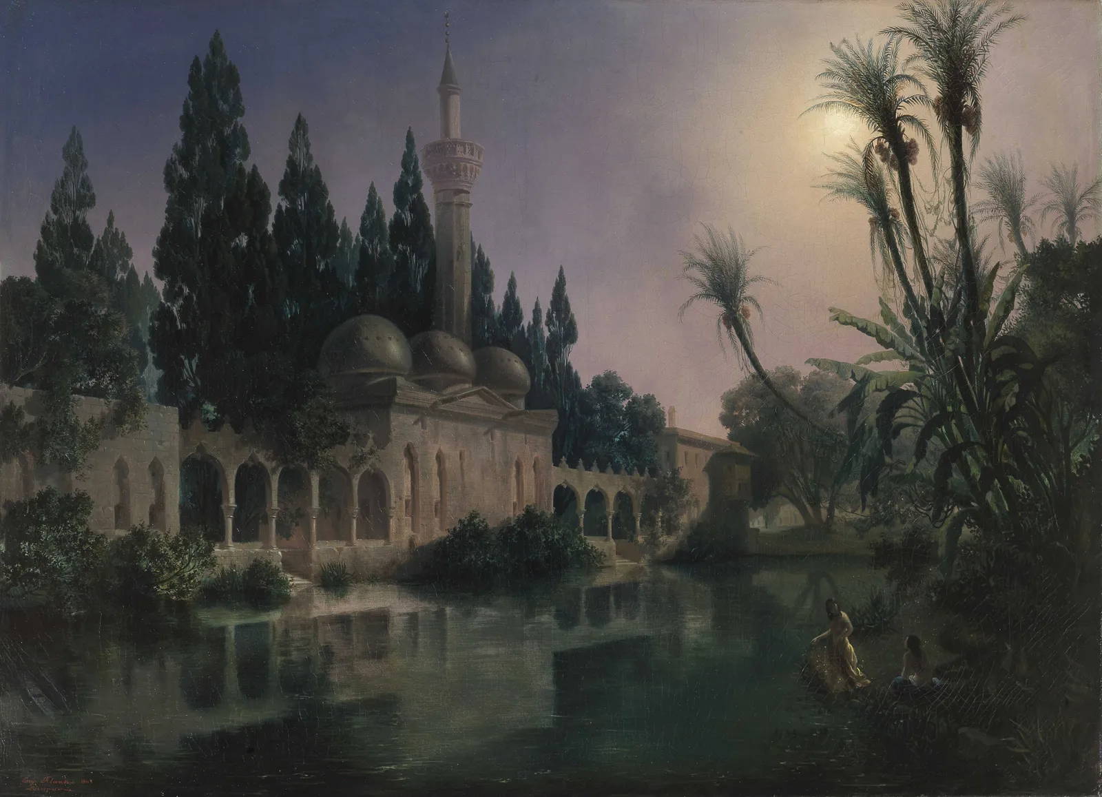 أورفا في العهد العثماني: «مسجد أورفا»، لوحة زيتية لأوجين فلاندان، 1849.