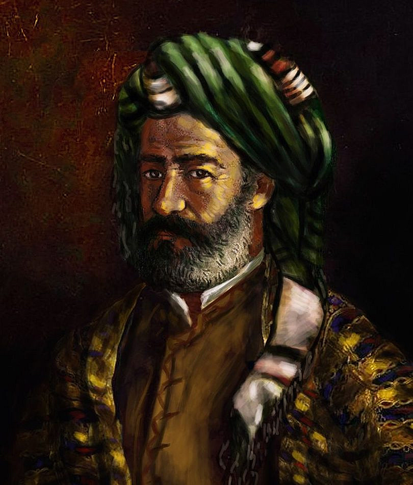 الشيخ عبيد الله نهري (1830-1883) - من عمل الفنان ربوار طاهر Rêbwar Tahir