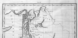 إحدى خرائط قسطنطين فرانسوا فولني لـ سوريا. الصورة من المكتبة الوطنية الفرنسية.